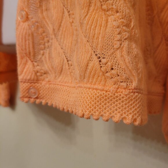 Vintage Americana Knitting Mills Miami Peach Cardigan Japan Feminine Sweater - Picture 3 of 5